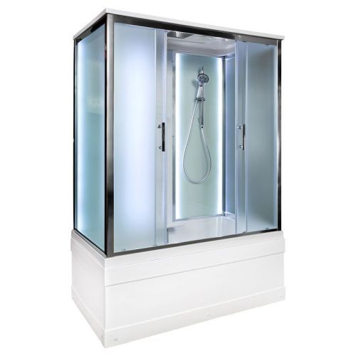 Душевой бокс AvaCan  EM4517LED 170х90 стекло с рисунком профиль хром - фото 3