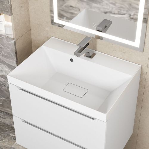 Раковина из литьевого мрамора Uperwood Classic New 291021024 60х45 полувстраиваемая цвет белый - фото 2