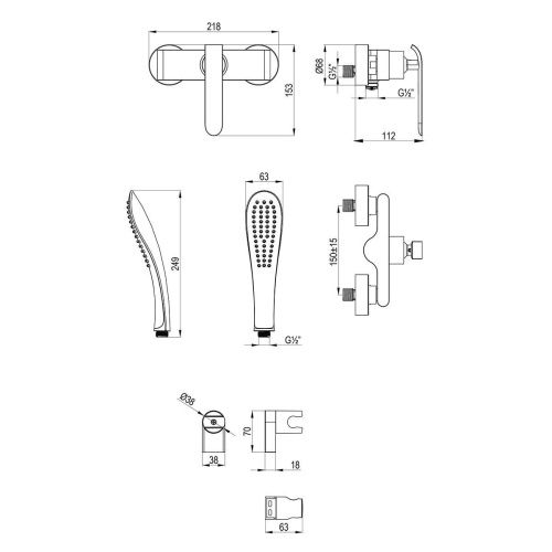 Смеситель для душа LeMark Melange LM4933CW настенный белый/хром - фото 2