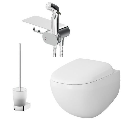 Унитаз подвесной Am.Pm Sensation CK30H0904W белый с сиденьем микролифт безободковый каскадный смыв - фото 2