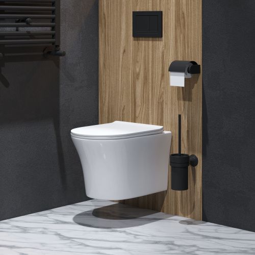 Унитаз подвесной Grossman Style GR-4475S белый с сиденьем микролифт безободковый каскадный смыв - фото 5