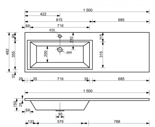 Тумба с раковиной Эстет Dallas Luxe ФР-00009839 80х50 напольная цвет белый - фото 3