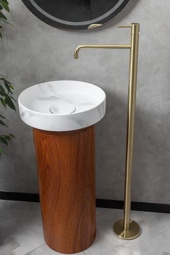 Раковина из искусственного камня Boheme Corian 801-CLCT 40х40 накладная цвет белый - фото 2