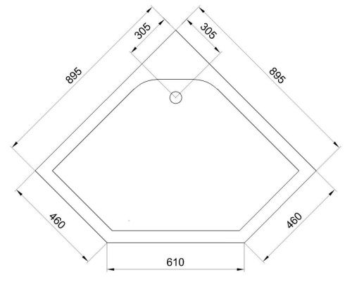 Душевой поддон Royal Bath TR RB90TR 90х90 акрил белый с ножками - фото 3