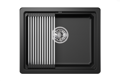 Кухонная мойка Granula Kitchen Space 5501U, ШВАРЦ 55х45 цвет черный поверхность матовая - фото 2