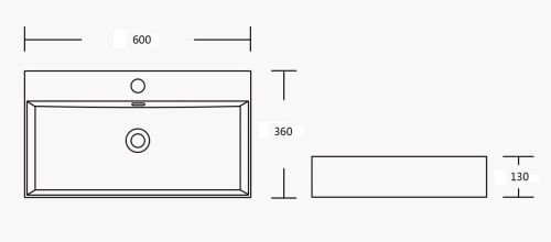 Раковина из сантехнического фарфора Milleau MIEL MU0094A-GW 60х40 накладная цвет белый 1 отверстие под смеситель - фото 2
