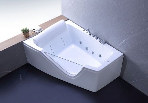 Ванна акриловая гидромассажная Gemy G9056 B L 170х130 пристенная асимметричная с каркасом - фото 2