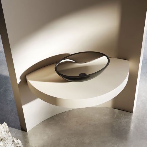 Раковина из полиэфирной смолы Vincea VBS-6T11B 50х40 накладная цвет черный без отверстий под смеситель