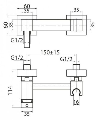 Смеситель Cezares CZR CZR-DA4-01 настенный хром - фото 2