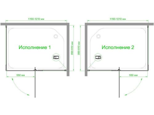 Душевой уголок Royal Bath HPVD RB9120HPVD-C-BL 120х90 стекло матовое профиль черный без поддона - фото 4