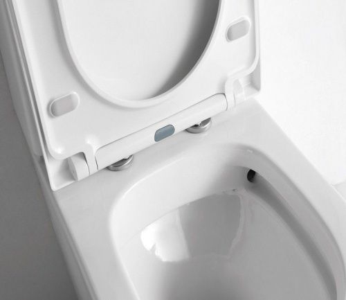 Унитаз напольный с бачком CeramaLux 2178 белый с сиденьем микролифт безободковый каскадный смыв - фото 3