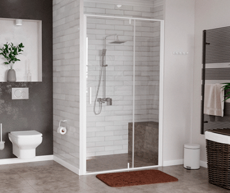 Душевая дверь Wasserkraft Neime 19P 19P05 120х200 стекло прозрачное профиль белый