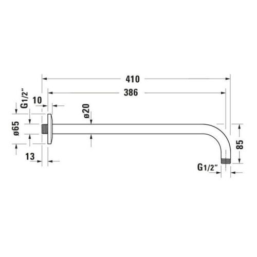 Держатель верхнего душа Duravit Showers UV0670028046 черный - фото 2