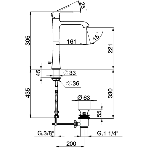 Смеситель Cisal Cherie CX0012206T Акция на биде хром - фото 2
