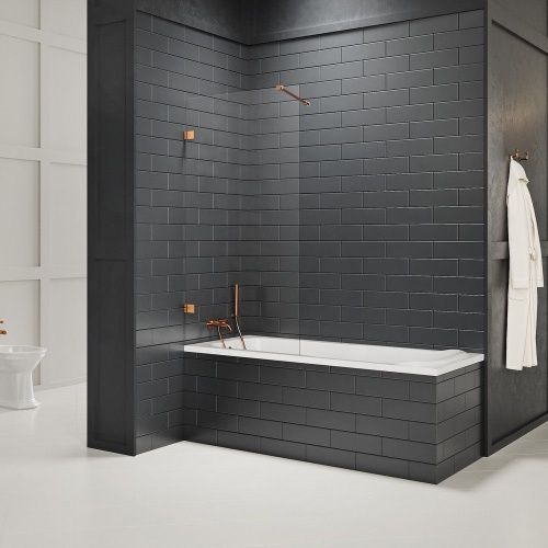 Душевая шторка на ванну New Trendy AVEXA Copper brushed EXK-3807-WP 100х150 стекло прозрачное профиль медь ориентация универсальная - фото 2
