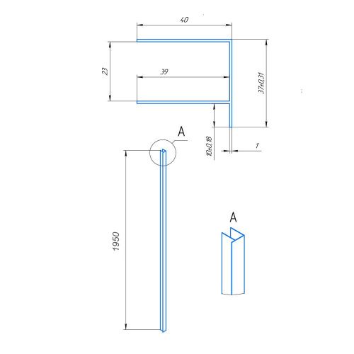 Профиль пристенный RGW 04271195-01 хром - фото 3