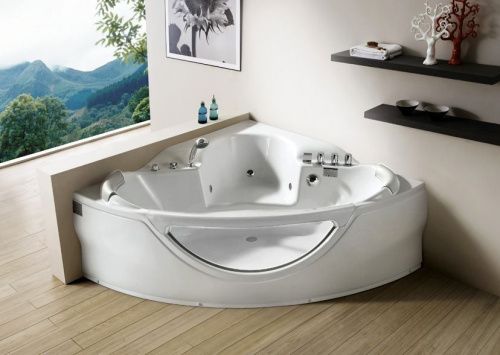 Ванна акриловая гидромассажная Gemy G9025 II B 155х155 угловая четверть круга с каркасом - фото 2