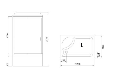 Душевая кабина Royal Bath BP RB8120BP5-BT-L 120х80 прямоугольная с крышей ориентация левая - фото 3