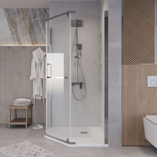 Душевой уголок Grossman Pragma 302.K33.03.9090.10.00 90х90 стекло прозрачное профиль хром без поддона - фото 4