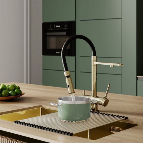 Смеситель для кухни IDDIS Ace ACEMGFFi05 на столешницу золото - фото 2