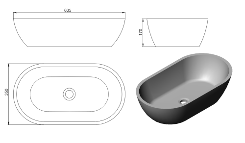 Раковина из искусственного камня Holbi MERCURY 2.02.009.44.4 60х40 накладная цвет серый - фото 4