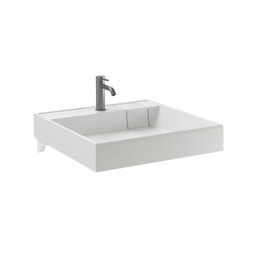 Раковина из искусственного камня Ceramica Nova QUATTRO CN0101 60х60 накладная цвет белый 1 отверстие под смеситель - фото 3