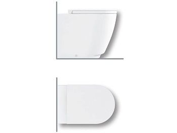 Чаша унитаза приставная Hatria FUSION A0Y1ZA25 цвет белый без сиденья безободковая душевой смыв