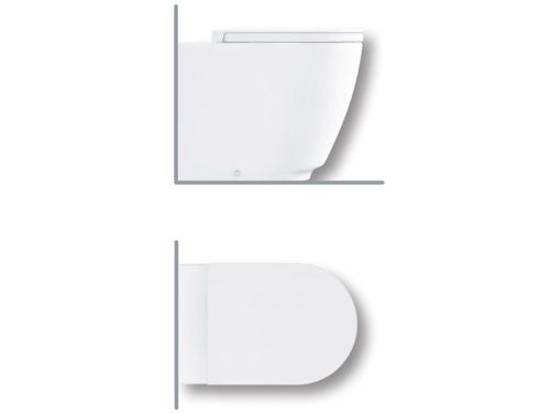 Чаша унитаза приставная Hatria FUSION A0Y1ZA25 цвет белый без сиденья безободковая душевой смыв