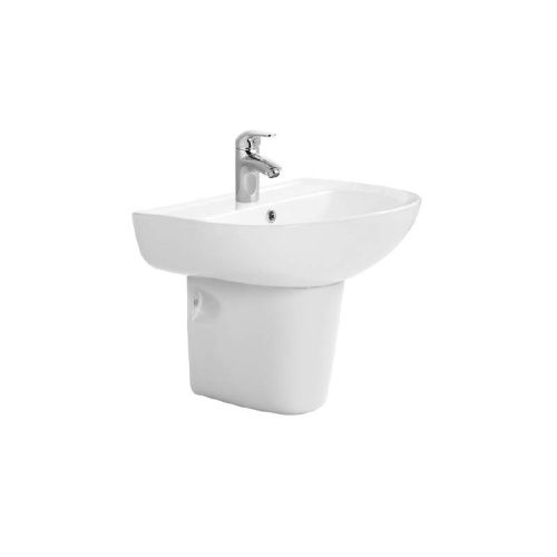 Раковина из сантехнического фарфора Aquatek AQ5420-00 50х50 подвесная цвет белый 1 отверстие под смеситель - фото 3