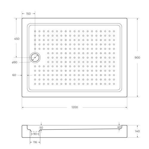 Душевой поддон акриловый Cezares TRAY-A-AH-120/90-15-W0 120х90 белый с ножками - фото 2
