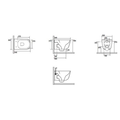 Чаша унитаза подвесная Kerasan Tribeca 511430 цвет белый без сиденья безободковая каскадный смыв - фото 2