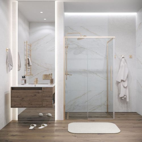 Душевая перегородка Grossman Galaxy 200.K33.01.80.32.00 80х195 стекло прозрачное профиль золото - фото 4