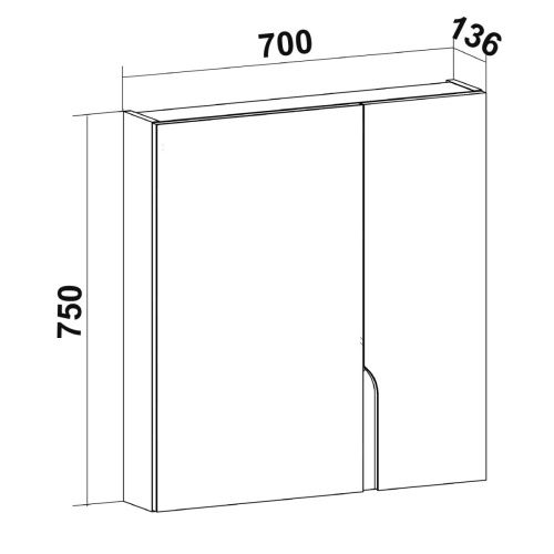 Зеркало-шкаф Runo СТОКГОЛЬМ 00-00001127 70х80 подвесной цвет белый - фото 5