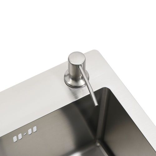 Кухонная мойка Melana ProfLine MLN-R5050H+дозатор 50х50 цвет серый поверхность матовая - фото 5