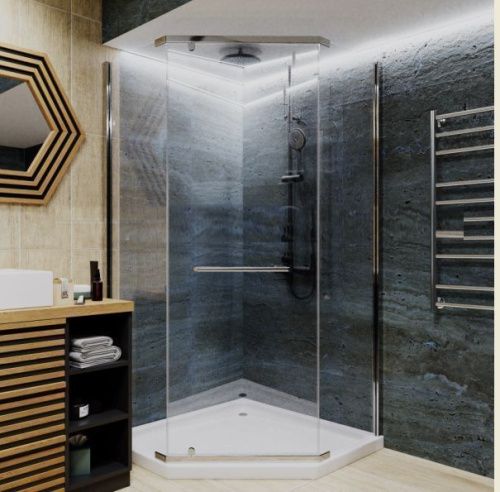 Душевой уголок Cerutti SPA CHIKA ZP101T 100х100 стекло прозрачное профиль хром без поддона - фото 4