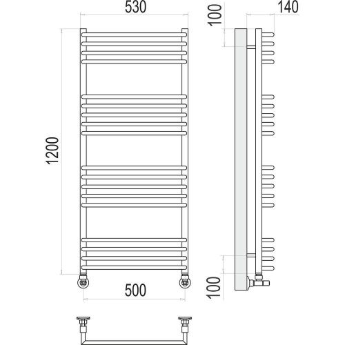 Полотенцесушитель водяной Terminus 4670078513397 55х120 хром - фото 3