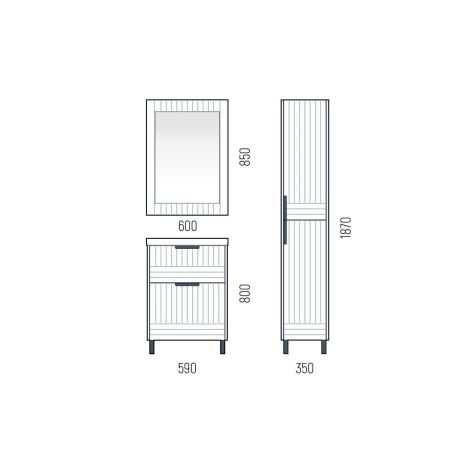 Тумба под раковину Corozo Терра SD-00001324 60х40 напольная цвет серый