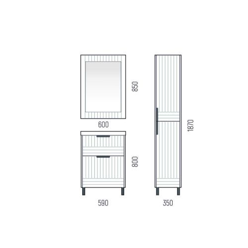 Шкаф-пенал Corozo Терра SD-00001325 40х190 напольный цвет серый - фото 4