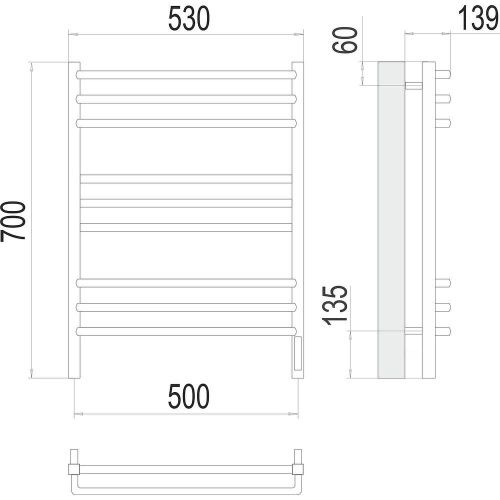 Полотенцесушитель электрический Terminus 4670078531490 55х70 хром - фото 3