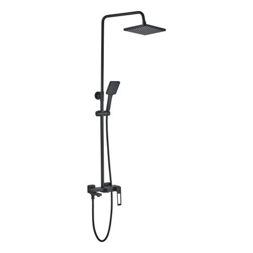 Душевая стойка Haiba HB24817-7 настенная цвет черный - фото 2