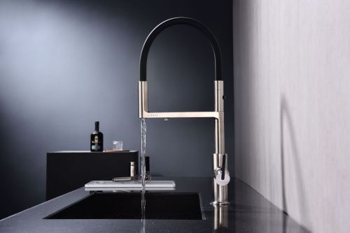 Смеситель для кухни Paulmark TORNADO To213402-BS на мойку никель - фото 3