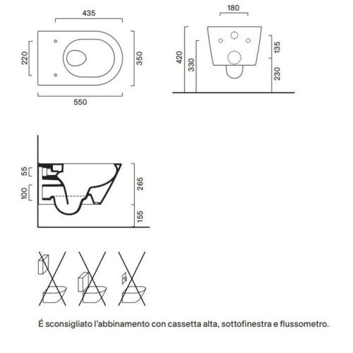 Чаша унитаза подвесная Catalano Zero 111550032 цвет светло-серый без сиденья безободковая смыв торнадо - фото 2