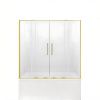 Душевая шторка на ванну New Trendy SMART Light gold EXK-4312 140х150 стекло прозрачное профиль золото ориентация универсальная