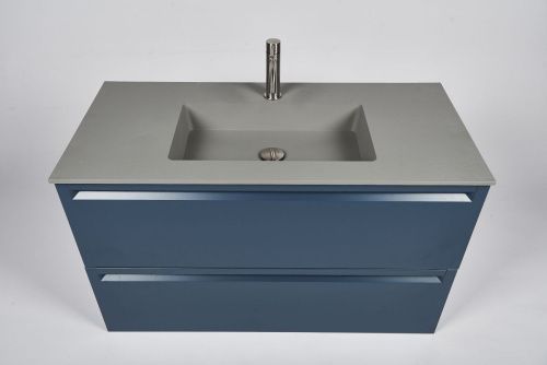 Тумба с раковиной Inda Piccadilly INDA Piccadilly 80BD Cemento 80х50 подвесная цвет синий - фото 3