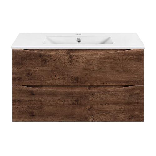 Тумба под раковину Vincea Mia Slim VMC-2MC900S1RW 90х40 подвесная цвет коричневый - фото 2
