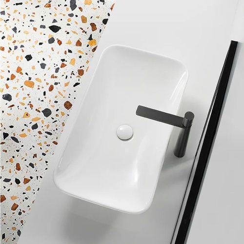 Раковина из сантехнического фарфора WesnaArt Ocean 4040-OCE12 60х40 накладная цвет белый - фото 3