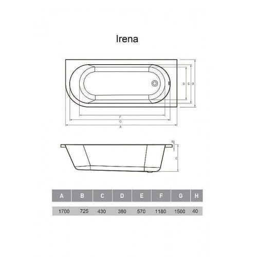 Ванна акриловая Vayer Irena Гл000026132 170х70 пристенная прямоугольная - фото 2