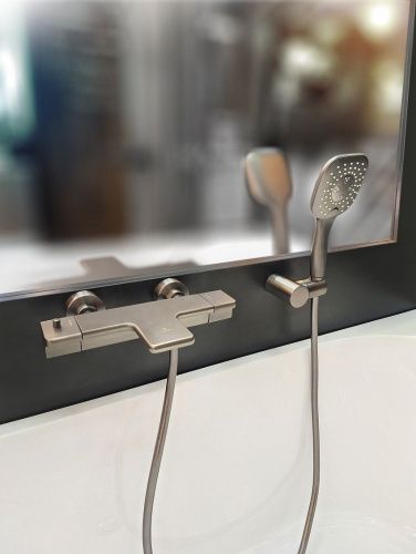 Смеситель для ванны AltroBagno Lamberto AltroBagnoLamberto0224GM настенный оружейная сталь - фото 2