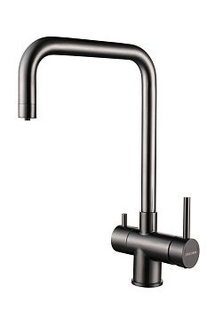 Смеситель для кухни Paulmark WETTER We213030-GM на мойку вороненая сталь