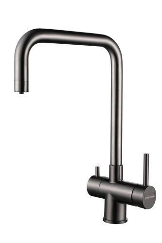 Смеситель для кухни Paulmark WETTER We213030-GM на мойку вороненая сталь